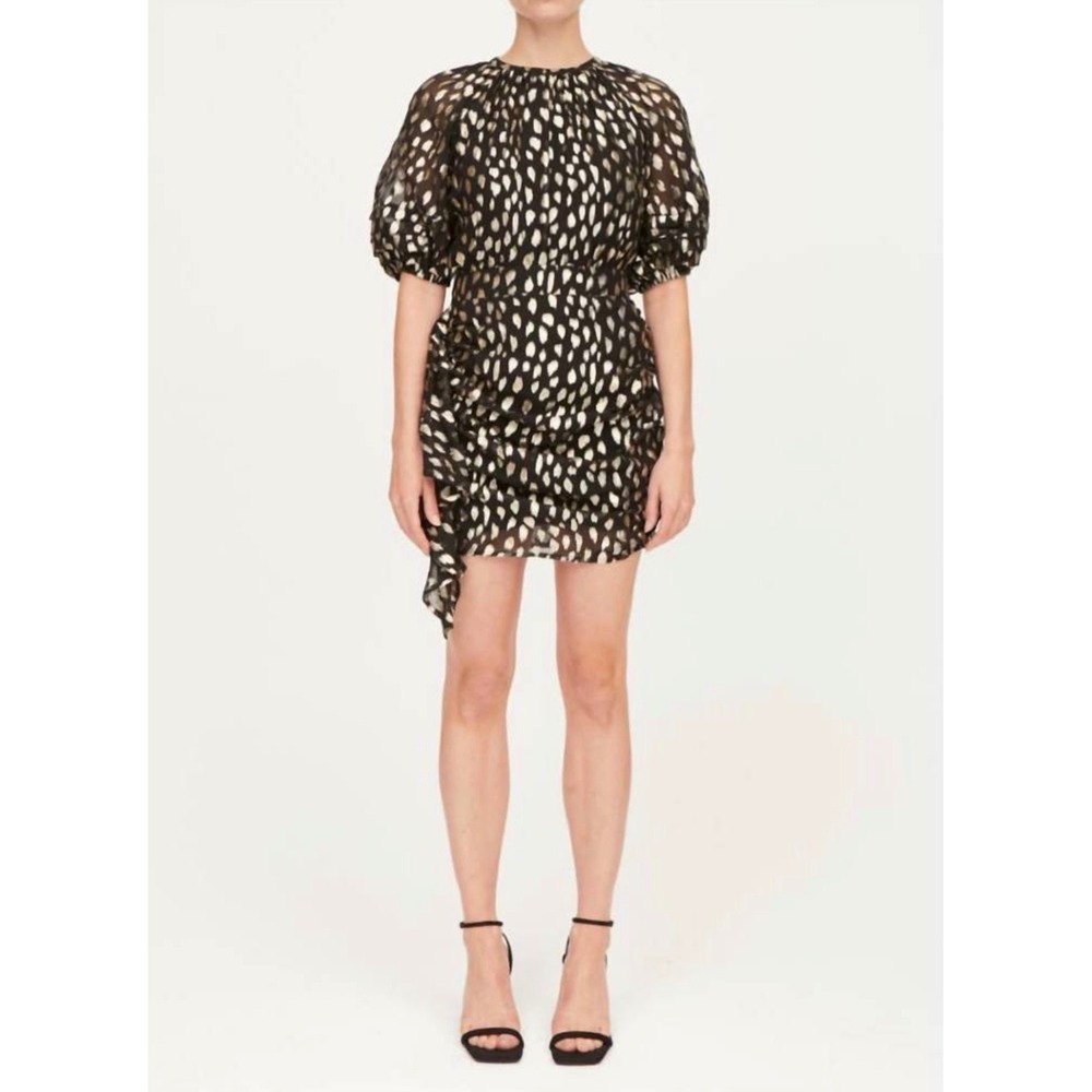 RHODE Dafina Top Black Gold Metallic Silk Blend NWT Size Small‎